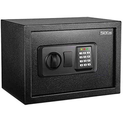 TACKLIFE Safe Box 0.5 Cubic Feet Digital Lock Box with Instruction Light for Money Safe Cash Jewelry Passport Gun Security-HES25A