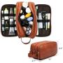 Leather Toiletry Bag for Men,Large Capacity Waterproof Travel Dopp Kit with Sturdy Handle,Travel Organizer for Toiletries -Travel Bag for Dad/Men/Husband for Valentines Day