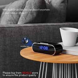 WEMLB WB-726 HD 1080 P WiFi Hidden Camera Alarm Clock Night Vision/Motion Detection/Loop Recording Wireless Security Camera for Home Surveillance - Spy Cameras