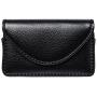 FYY Handmade Premium PU Leather Business Name Card Case Universal Card Holder with Magnetic Closure (Hold 30 pics of Cards) Black