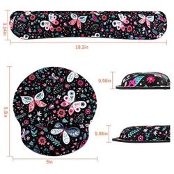 Keyboard Wrist Rest Pad and Mouse Pad Wrist Support, Ergonomic Raised Memory Foam, Non Slip PU Rubber Base [Pain Relief] for Office, Computer, Laptop, Typist, Gamer