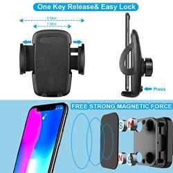 BTMAGIC Car Phone Mount, Dashboard Car Phone Holder, Ultimate Hands-Free Phone Holder for Car Dashboard, Washable Super Suction Cup (Black2)