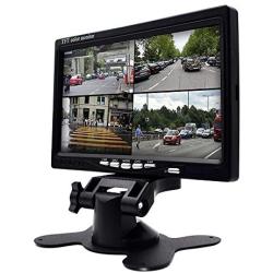 7 Inch HD 4 Split Quad Video Displays Backup Monitor kit LCD Rear View Monitor for Car Backup Camera Kit & Home Surveillance Security System