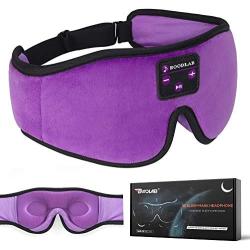 Boodlab Sleep Headphones Bluetooth Sleep Mask, 3D Sleep Eye Mask with Ultra-Thin HD Stereo Speakers Washable Adjustable for Sleeping Side Sleepers, Air Travel,Yoga,Meditation,Holiday