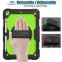 SEYMAC stock Case for iPad 8th/7th Generation 10.2, [Full-Body] &Shock-Proof Protection with 360 Degrees Rotating Stand [Pencil Holder] Hand Strap for 2020/2019 iPad 8th/7th 10.2 Inch(Green+Black)