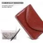 FYY Handmade Premium PU Leather Business Name Card Case Universal Card Holder with Magnetic Closure (Hold 30 pics of Cards) Brown