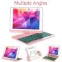 iPad Keyboard Case 9.7 for iPad 2018 (6th Gen) - 2017 (5th Gen) - iPad Pro 9.7 - iPad Air 2 & 1, 7 Color Backlit Keyboard Case/360 Rotate Wireless/BT Keyboard Case with Auto Sleep/Wake (Rose Gold)