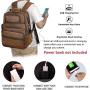 TIDING Mens Vintage Leather Backpack 15.6'' Laptop Bag Large Capacity Business Travel Hiking Shoulder Daypacks
