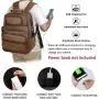 TIDING Mens Vintage Leather Backpack 15.6'' Laptop Bag Large Capacity Business Travel Hiking Shoulder Daypacks