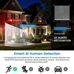 【Floodlight & Siren Alarm】Wireless Security Camera System, Billtree 3MP Ultra-HD 8CH NVR with 2TB Hard Drive, 4Pcs 3MP WiFi Surveillance Cameras with AI Human Detection,2 Way Audio, Color Night Vision