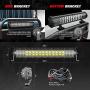 MICTUNING Magical M2 Aerodynamic 19 Inch 108W LED Light Bar - Dual Row Off Road Driving Light Combo Work Light with Wiring Harness and Side Bottom Brackets, Patent Pending
