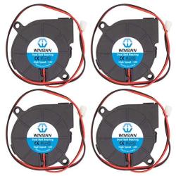 WINSINN 50mm Blower Fan 24V 5015 Dual Ball Bearing 50x15mm Turbine Turbo Brushless - High Speed (Pack of 4Pcs)