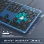 Wired Keyboard and Mouse, Jelly Comb Ultra Thin Full Size USB Wire Corded Keyboard Mouse Combo Set with Number Pad for Computer, Laptop, PC, Desktop, Notebook, Windows 7, 8, 10 -Sapphire Blue