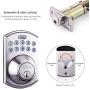 Tacklife Keypad Electronic Deadbolt Door Lock, Keyless Entry Door Lock with 1-Touch Motorized Auto-Locking, Easy to Install for Locker, Office & Home, Satin Nickel-EKPL1A
