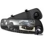 Pyle Dash Cam Rearview Mirror - 4.3” DVR Monitor Rear View Dual Camera Video Recording System in Full HD 1080p w/Built in G-Sensor Motion Detect Parking Control Loop Record Support - PLCMDVR49