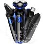 OriHea Electric Shaver for Men 3D Rechargeable Rotary Razors Beard Trimmer Face Shavers 100% Waterproof IPX7 Wet & Dry Cordless with Pop-up Trimmer and Protective Case - Blue