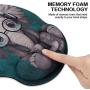 Marphe Mouse Pad with Wrist Support Green Pattern Headset Music Elephant Mousepad Non-Slip Rubber Gaming Wrist Rest Mouse Pads for Computers Laptop