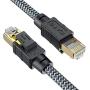 Cat8 Ethernet Cable 6ft, Aifxt Braided Heavy Duty High Speed 26AWG Cat8 LAN Network Cable 40Gbps 2000Mhz with Gold Plated RJ45 Connector, Weatherproof SSTP UV Resistant for Router, Modem, Xbox
