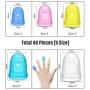 Anti-slip Silicone Fingertip Protectors Guitar Finger Guards 5 Sizes Finger Protection Covers Caps for Stringed Instruments Guitar Mandolin Bass Counting Sewing, 5 Sizes (Multicolor)