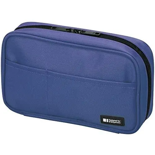 LIHIT LAB Pen Case, 7.9 x 2 x 4.7 inches, Blue (A-7551-108)