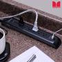 Monster Power Strip Surge Protector with USB Ports - Heavy Duty Protection for 6 Plug-ins and 2 USB Gadgets - Ideal for Computers, Home Theatre, Home Appliance and Office Equipment