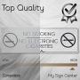 No Smoking No Electronic Cigarettes - Laser Engraved Sign - 3''x9'' - .050 Brushed Silver Plastic