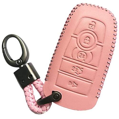 Pink Leather 5 Buttons Smart Key Fob Case Case Remote Skin Holder Protector Jacket For 2017 Ford Fusion F250 F350 F450 F550 Edge 2018 Explorer Expedition Keyless Control Pink Leather 5 Buttons Smart Key Fob Case Case Remote Skin Holder Protector Jacket For 2017 Ford Fusion F250 F350 F450 F550 Edge 2018 Explorer Expedition Keyless Control