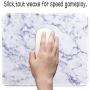 Marphe Mouse Pad White Marble Pattern Mousepad Stitch Edge Non-Slip Rubber Gaming Mouse Pad Rectangle Mouse Pads for Computers Laptop