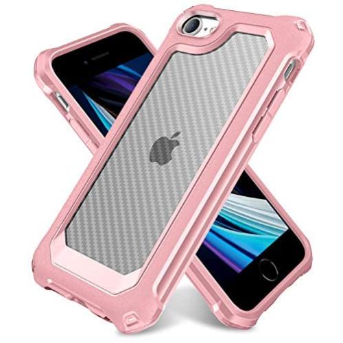 iPhone 6S Case, iPhone 6 Case with [ Screen Protector Tempered Glass x2Pack]SUPBEC Protective Phone Cover with Silicone PC+TPU Shockproof Rubber Heavy Duty Case for iPhone6 / iPhone6S-Clear Rose Gold