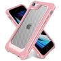 iPhone 6S Case, iPhone 6 Case with [ Screen Protector Tempered Glass x2Pack]SUPBEC Protective Phone Cover with Silicone PC+TPU Shockproof Rubber Heavy Duty Case for iPhone6 / iPhone6S-Clear Rose Gold