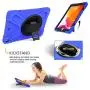 10.2 Inch iPad Case 2020/2019 with Strap, [Built in Screen Protector] TSQ iPad 8th/7th Generation Case Heavy Duty Child Proof Shockproof Hard Rubber Case w/ 360 Degree Rotatable Stand/Hand Strap, Blue