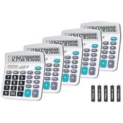 Calculators, BESTWYA 12-Digit Dual Power Handheld Desktop Calculator with Large LCD Display Big Sensitive Button (5 Silver)