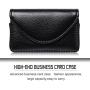FYY Handmade Premium PU Leather Business Name Card Case Universal Card Holder with Magnetic Closure (Hold 30 pics of Cards) Black