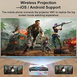 GRC Mini Projector, Portable WiFi Movie Projector with Synchronize Smart Phone Screen, 1080P and 200” Display Supported , Compatible with Android, iOS, TV Stick, HDMI, USB , AV for Home/ Outdoor Movie
