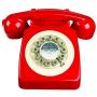 Wild Wood 746 Phone, Retro Design, Red