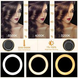 18 Inch Ring Light with Tripod Stand iPad Holder LED Ringlight Color Temperature 3200K to 5500K Makeup Ringlights with Phone Holder Carry Bag Camera Video Shoot Selfie Portrait