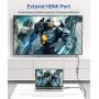 HDMI Extension Cable 3.3FT, JSAUX 4K High Speed HDMI Extender Cord Male to Female (4K 60Hz HDR HDCP 2.2), Compatible with Roku/Chromecast Streaming Stick, Blu-ray Player, HDTV, Laptop, PC - Grey