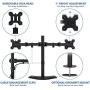 Mount-It! Dual Monitor Stand | 2 Monitor Mount Fits 19 20 21.5 24 27 29 32 Inch Computer Screens | Free Standing and Grommet Bases | Two Heavy Duty Tilt Swivel Height Adjustable Arms | VESA Compatible