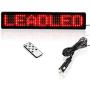Leadleds 12V Led Car Sign Scrolling Message Display Board Remote Programmable for Car Windows, Shop, Store, Business ( Red )