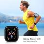 Goton Compatible iWatch Apple Watch Edge Case 40mm SE/Series 6/5 / 4 [No Screen Protector], (2 Packs) Soft TPU Shockproof Edge Case Cover Bumper Protector (Black and Black, 40mm)