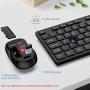 Wireless Keyboard and Mouse Combo, WisFox 2.4G Full-Size Wireless Keyboard Mouse Combo, USB Keyboard Silent Ergonomic Mouse and Keyboard for PC Laptop Desktop Windows (Black)