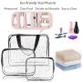 Clear Makeup Bags, APREUTY TSA Approved 6Pcs Cosmetic Makeup Bags Set Waterproof Clear PVC w/ Zipper Handle Portable Travel Luggage Pouch Airport Airline Bags Bathroom (Clear) Clear Makeup Bags, APREUTY TSA Approved 6Pcs Cosmetic Makeup Bags Set Waterproof Clear PVC w/ Zipper Handle Portable Travel Luggage Pouch Airport Airline Bags Bathroom (Clear)