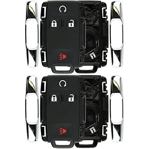 KeylessOption Keyless Entry Remote Control Car Key Fob Case Shell Button Pad Outer Cover for GMC Chevy M3N-32337100 (Pack of 2)