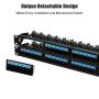 AMPCOM Industrial Series CAT6 48 Ports Patch Panel, Rack Mount - 2U, 19 inch, RJ45 Ethernet 568A 568B, 50u Gold Plated, with Rear Cable Management Bar