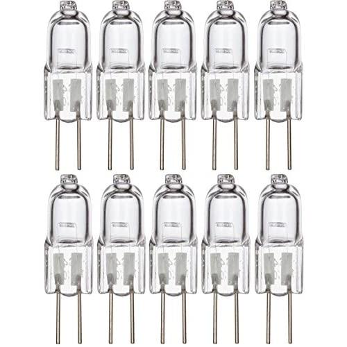 Simba Lighting Halogen G4 T3 10 Watt 120lm Bi-Pin Bulb (10 Pack) 12 Volt A/C or D/C for Accent Lights, Under Cabinet Puck Light, Chandeliers, Track Lighting, 10W 12V 2 Pin JC Warm White 2700K Dimmable