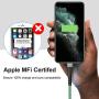 iPhone Charger, iCrius [Apple MFi Certified] 6Ft Led Light Up Lightning Cable USB Fast Charger Charging Cord Compatible with iPhone 11 Pro Max XS XR X 8 7 6 Plus SE iPad and More(Green)