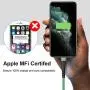 iPhone Charger, iCrius [Apple MFi Certified] 6Ft Led Light Up Lightning Cable USB Fast Charger Charging Cord Compatible with iPhone 11 Pro Max XS XR X 8 7 6 Plus SE iPad and More(Green)