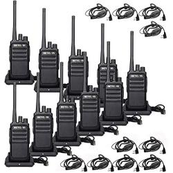 Retevis RT17 2 Way Radios Walkie Talkie Long Range,Two Way Radio with Earpiece,1200mAh Replaceable Rechargeable Battery,USB Charger Base,Commercial Retail Security(10 Pack)