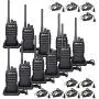 Retevis RT17 2 Way Radios Walkie Talkie Long Range,Two Way Radio with Earpiece,1200mAh Replaceable Rechargeable Battery,USB Charger Base,Commercial Retail Security(10 Pack)