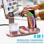 Kertxin Wireless Charger,4 in 1 Charging Station for Apple,Qi Wireless Charging Stand for Apple Watch,iPhone,Airpods,Compatible with iWatch,iPhone 12/11/11 pro Xs X Max XR X 8 8+ Samsung S9 etc